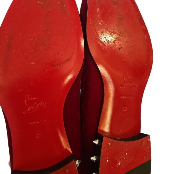 Christian Louboutin sz 41 Nilou Apron Toe Smoking Slipper red velvet mens sz 8 main image 8